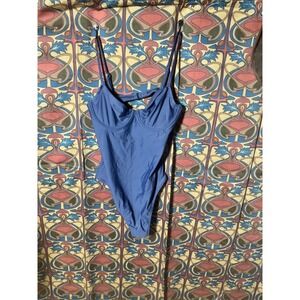 Aerie Blue‎ One Piece Swimsuit Cutout Back Detail Women's